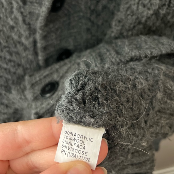 Zara men grey knitted button cardigan - Picture 2 of 4